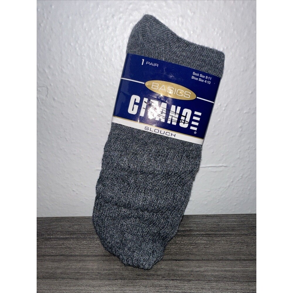 NWT Vintage NOS Gitano Socks Basics Dark Heathered Gray Slouch Y2K 9-11 USA